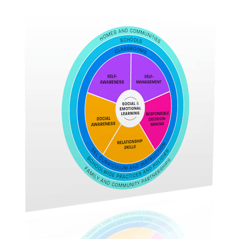 Framework wheel of CASEL SEL framework core competencies